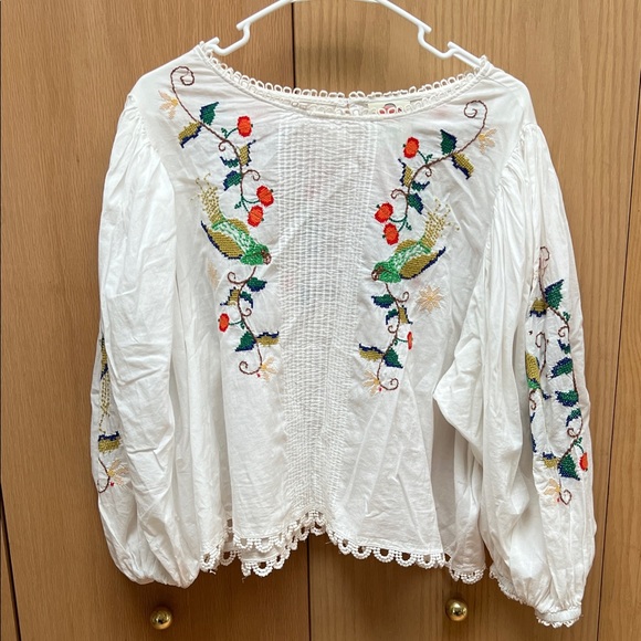 Farm Rio Pitanga Embroidered Peasant Blouse Size XL - Picture 2 of 12